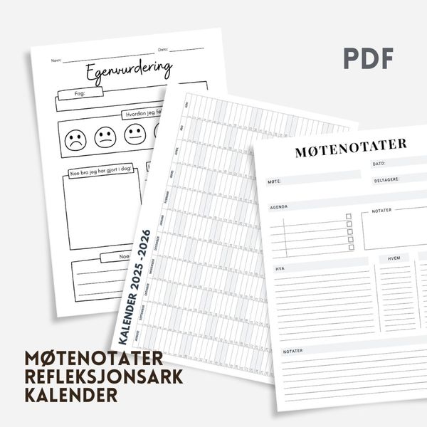 Planlegger for lærere i ungdomsskole | Skoleåret 2025&#8211;2026