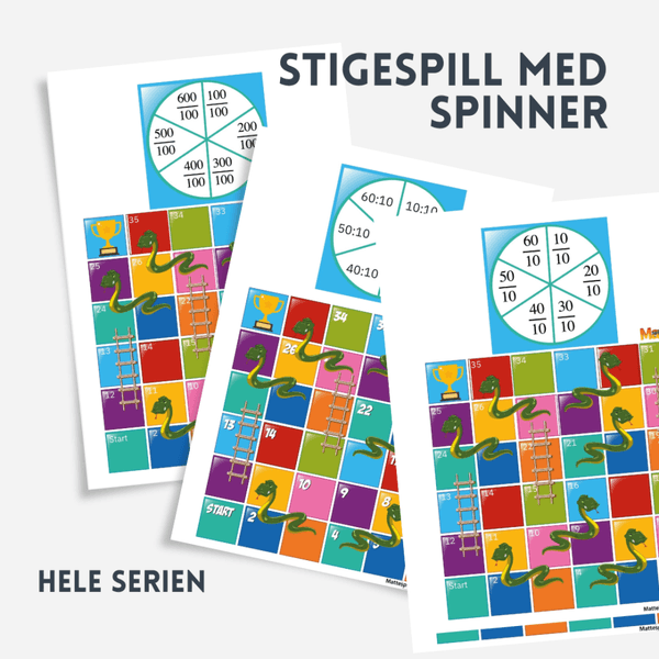 Divisjon | Stigespill med spinner | Delt p&aring; 10 og delt p&aring; 100